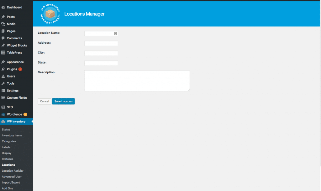 Locations Manager Form