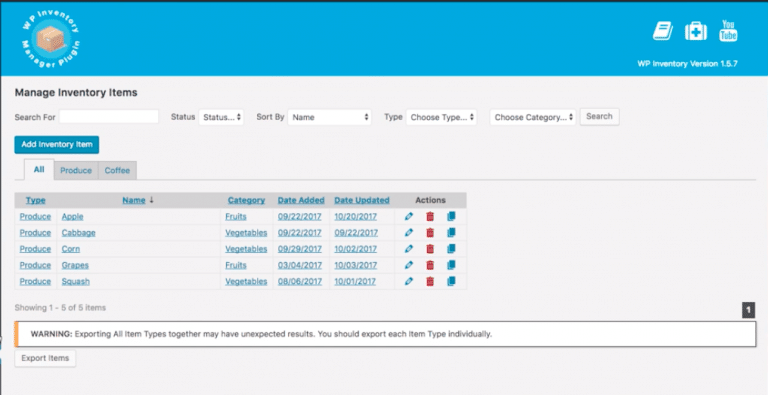 Categorize Items with Advanced Inventory Manager - WP Inventory Manager