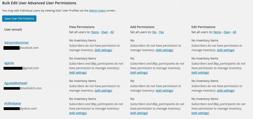 WPIM Advanced User Settings